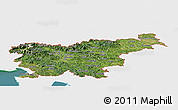 Satellite Panoramic Map of Slovenia, single color outside