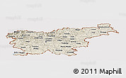 Shaded Relief Panoramic Map of Slovenia, cropped outside