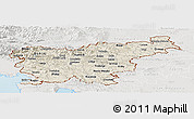 Shaded Relief Panoramic Map of Slovenia, lighten, semi-desaturated, land only