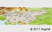 Shaded Relief Panoramic Map of Slovenia, physical outside