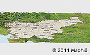 Shaded Relief Panoramic Map of Slovenia, satellite outside, shaded relief sea
