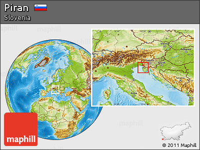Physical Location Map of Piran