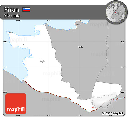 Gray Simple Map of Piran