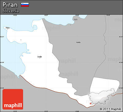 Gray Simple Map of Piran