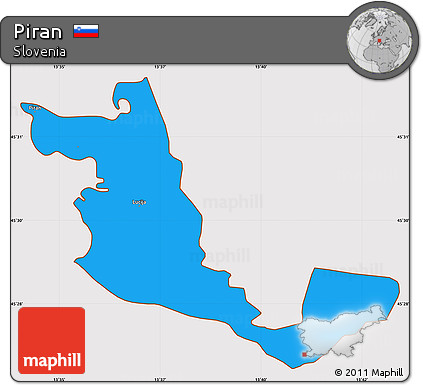 Political Simple Map of Piran, cropped outside