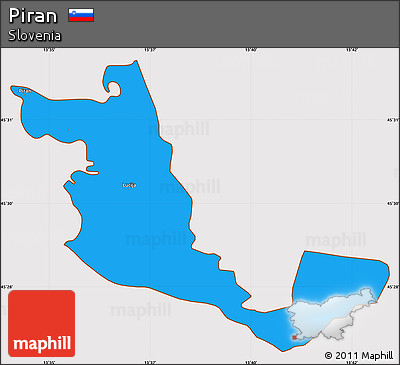 Political Simple Map of Piran, cropped outside