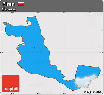 Political Simple Map of Piran, cropped outside