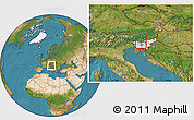 Satellite Location Map of Sencur, highlighted country