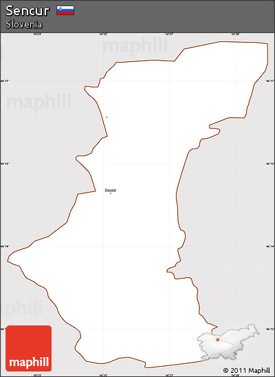 Classic Style Simple Map of Sencur, cropped outside