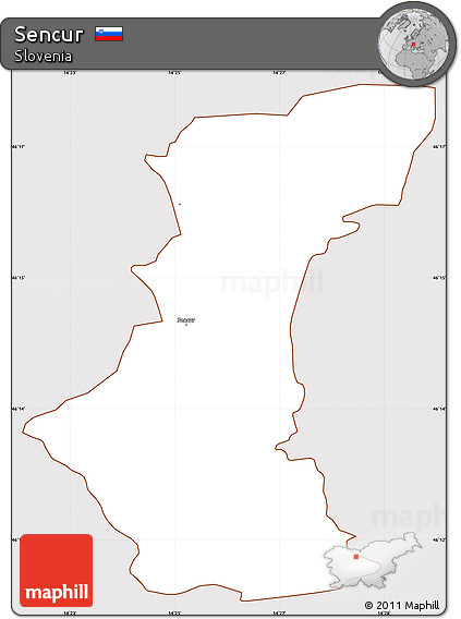 Classic Style Simple Map of Sencur, cropped outside