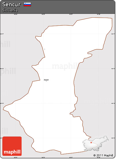 Classic Style Simple Map of Sencur, cropped outside