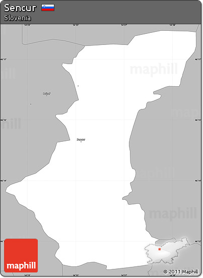 Gray Simple Map of Sencur
