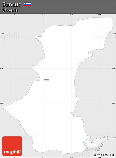 Silver Style Simple Map of Sencur, single color outside
