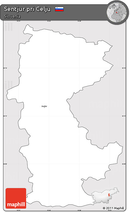 Silver Style Simple Map of Sentjur Pri Celju, cropped outside