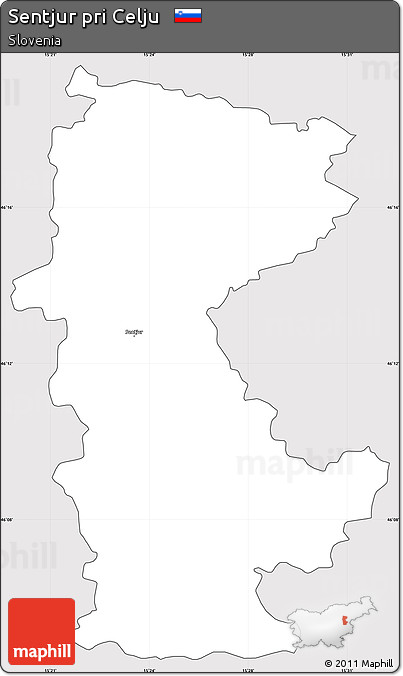 Silver Style Simple Map of Sentjur Pri Celju, cropped outside
