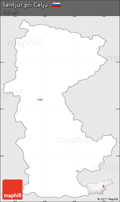 Silver Style Simple Map of Sentjur Pri Celju, cropped outside