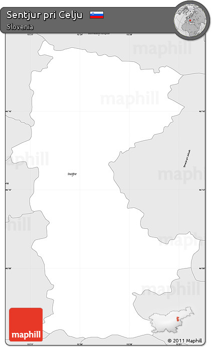 Silver Style Simple Map of Sentjur Pri Celju