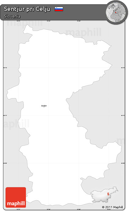Silver Style Simple Map of Sentjur Pri Celju, single color outside