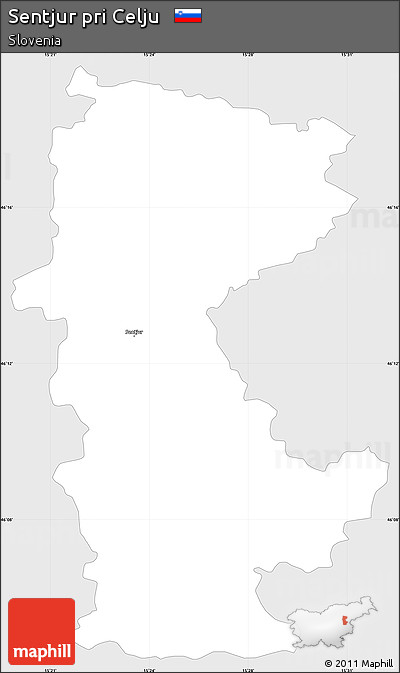 Silver Style Simple Map of Sentjur Pri Celju, single color outside