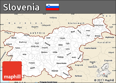 Classic Style Simple Map of Slovenia