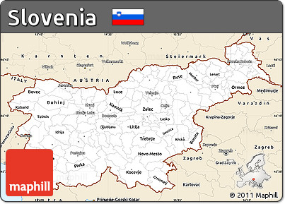 Classic Style Simple Map of Slovenia