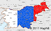Flag Simple Map of Slovenia, single color outside, borders and labels, flag rotated
