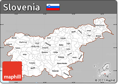 Gray Simple Map of Slovenia, single color outside