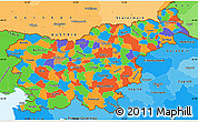Political Simple Map of Slovenia, political shades outside