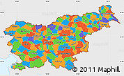 Political Simple Map of Slovenia, single color outside