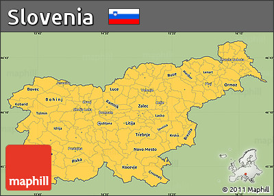 Savanna Style Simple Map of Slovenia, cropped outside