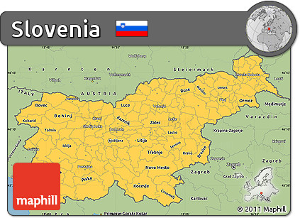 Savanna Style Simple Map of Slovenia