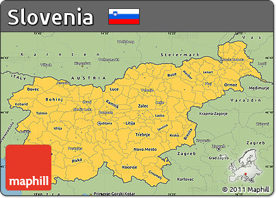 Savanna Style Simple Map of Slovenia