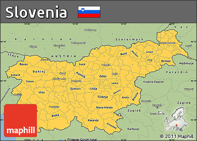 Savanna Style Simple Map of Slovenia