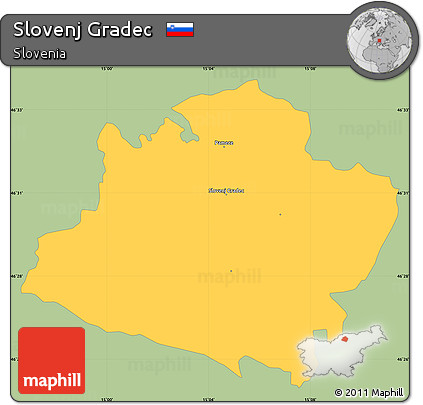 Savanna Style Simple Map of Slovenj Gradec, single color outside