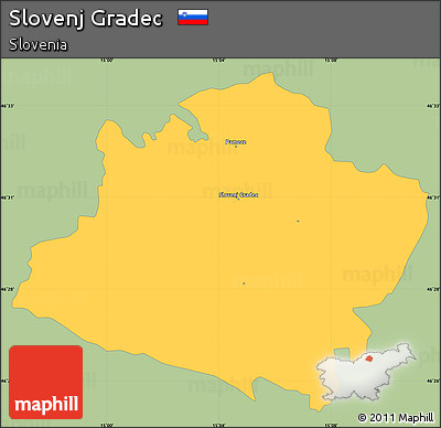 Savanna Style Simple Map of Slovenj Gradec, single color outside