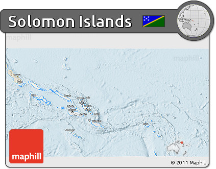 Classic Style 3D Map of Solomon Islands