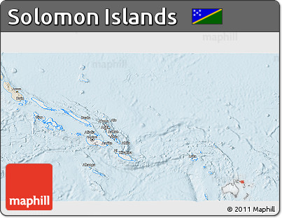 Classic Style 3D Map of Solomon Islands
