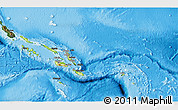 Physical 3D Map of Solomon Islands, darken, land only