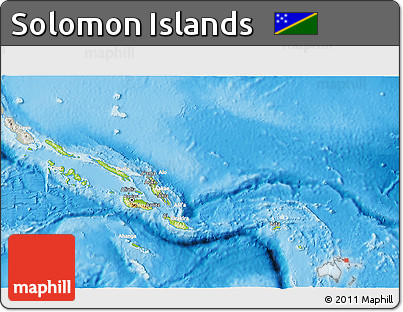 Physical 3D Map of Solomon Islands, lighten, semi-desaturated, land only