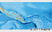 Physical 3D Map of Solomon Islands, political outside