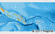 Physical 3D Map of Solomon Islands, political shades outside