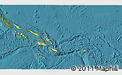 Physical 3D Map of Solomon Islands, satellite outside