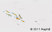 Political 3D Map of Solomon Islands, cropped outside