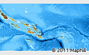 Political 3D Map of Solomon Islands, darken, land only
