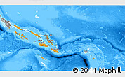 Political 3D Map of Solomon Islands, desaturated, land only