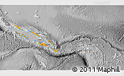 Political 3D Map of Solomon Islands, desaturated