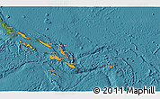Political 3D Map of Solomon Islands, satellite outside