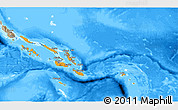 Political 3D Map of Solomon Islands, semi-desaturated, land only