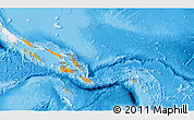 Political 3D Map of Solomon Islands, single color outside