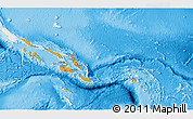 Political 3D Map of Solomon Islands, single color outside, shaded relief sea